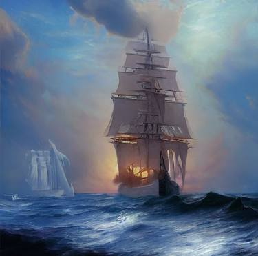 Print of Sailboat Digital by Ziyi Xno