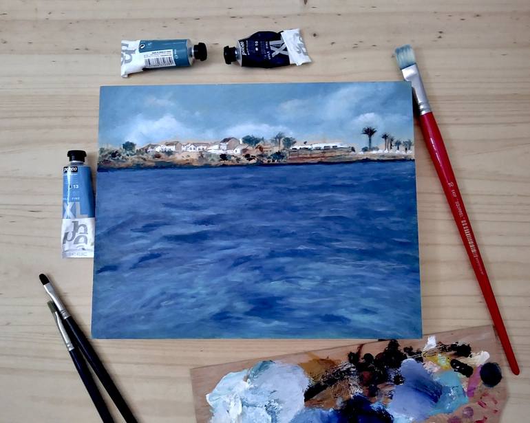 Original Impressionism Seascape Painting by Pura Gil