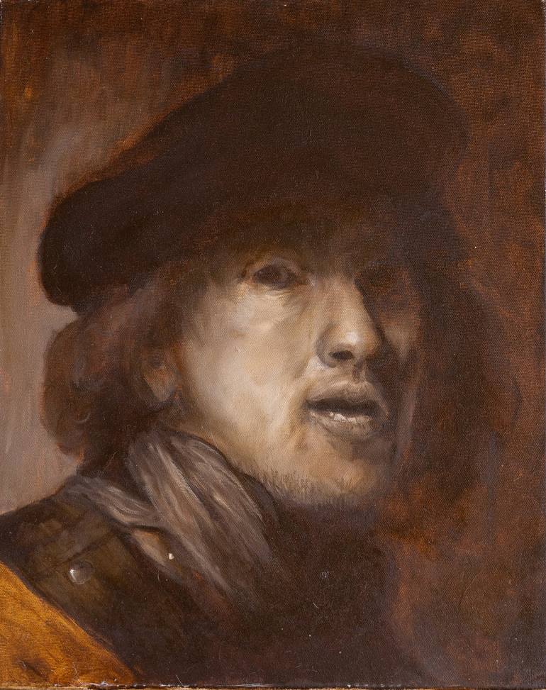 Self portrait grisaille Painting by Julie McManus Saatchi Art