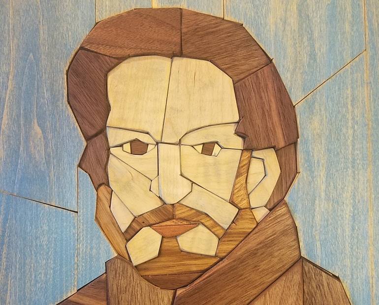 Original Cubism People Sculpture by Eddie Fitzgerald