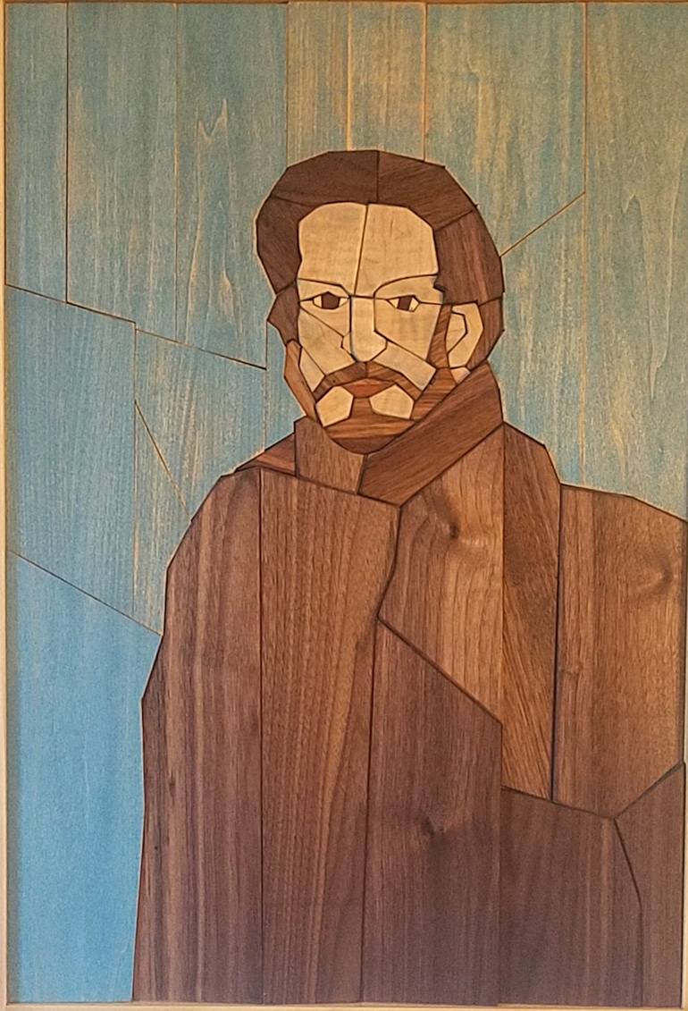 Original Cubism People Sculpture by Eddie Fitzgerald