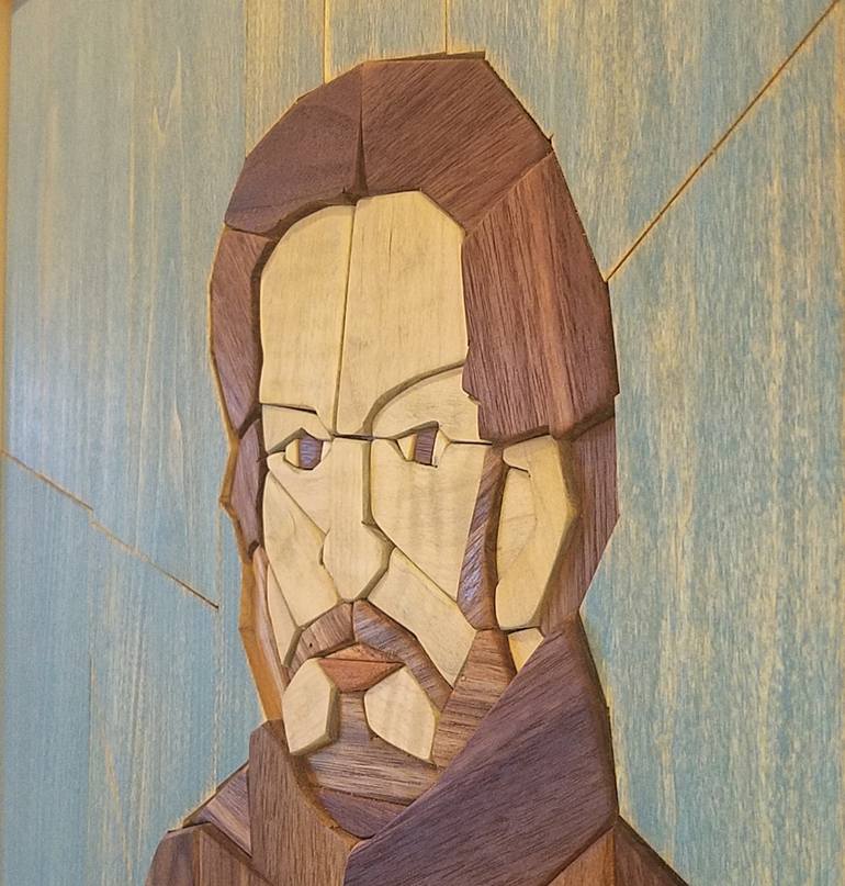 Original Cubism People Sculpture by Eddie Fitzgerald