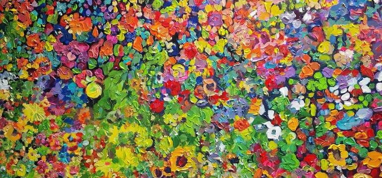 Original Expressionism Floral Painting by Nik Tod