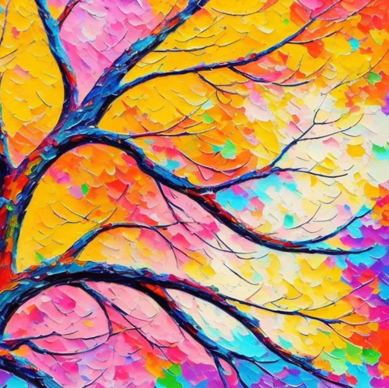 Original Art Deco Abstract Painting by Nik Tod