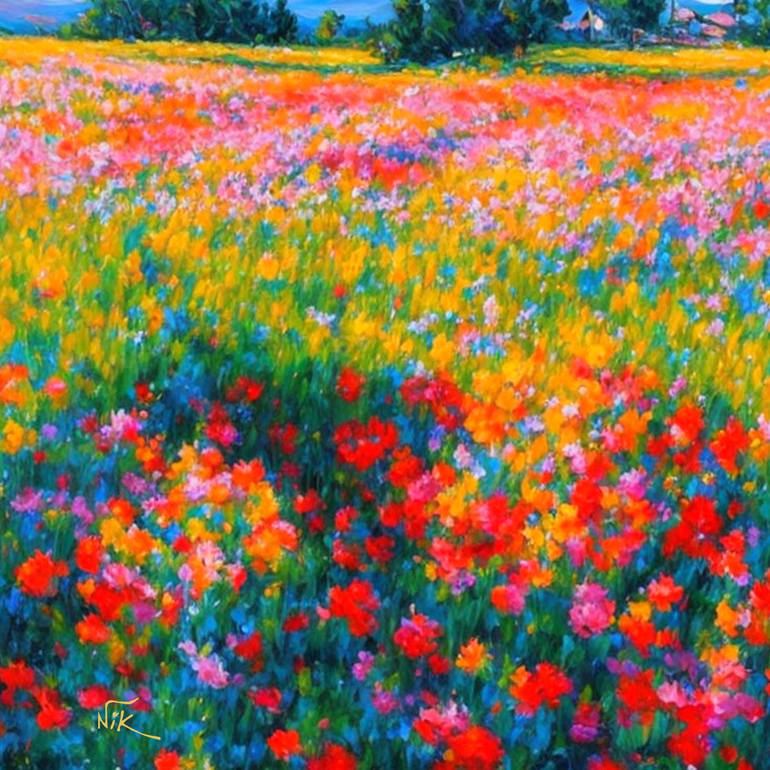 Original Impressionism Landscape Painting by Nik Tod