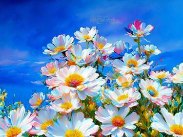 Original Color Field Painting Floral Paintings by Nik Tod