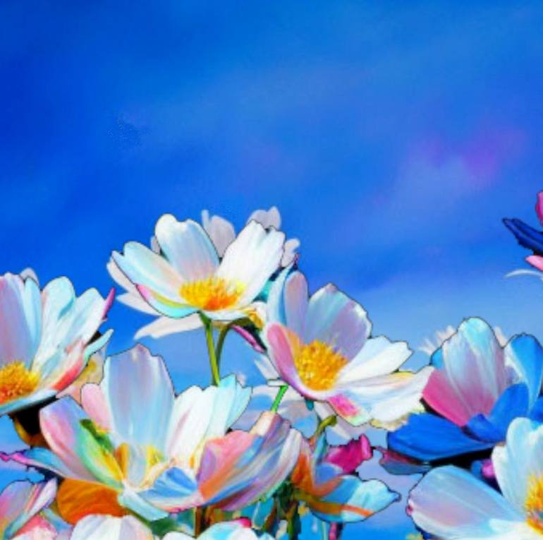 Original Color Field Painting Floral Painting by Nik Tod