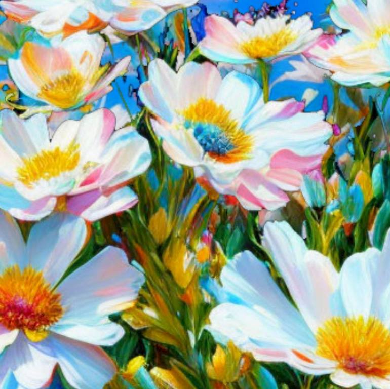 Original Color Field Painting Floral Painting by Nik Tod