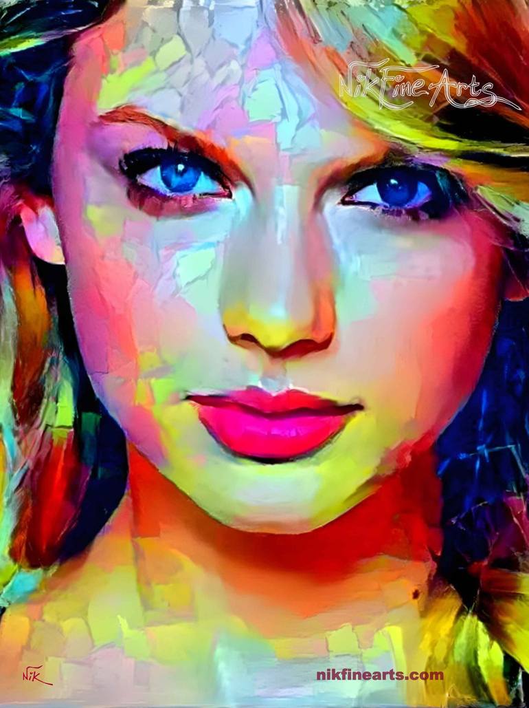 Original Art Nouveau Pop Culture/Celebrity Paintings by Nik Tod