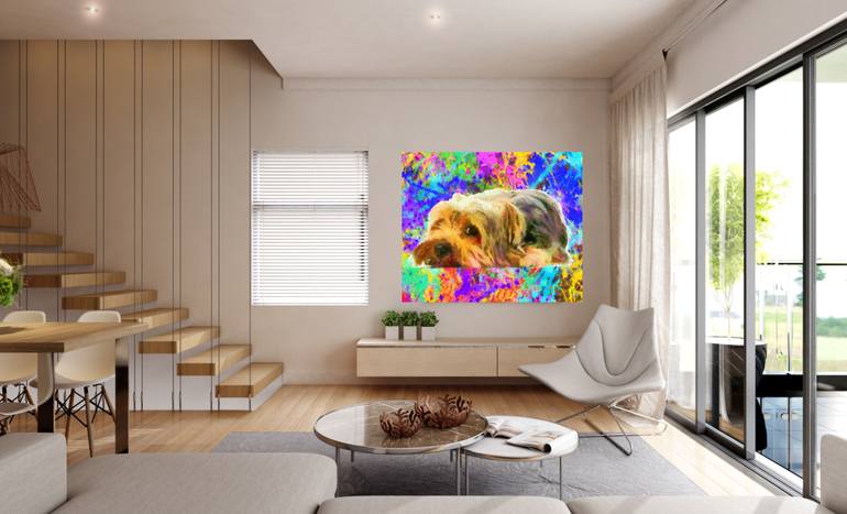 Original Art Deco Dogs Painting by Nik Tod