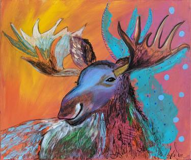 Original Abstract Expressionism Animal Paintings by Vidhya Srijesh