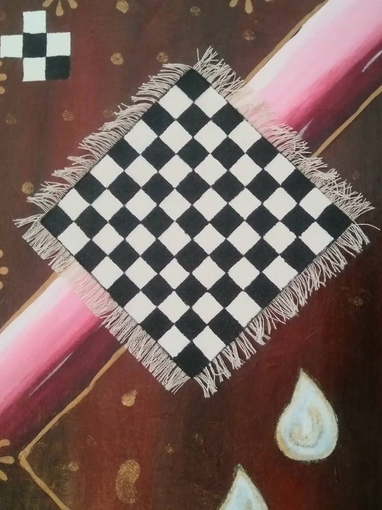Original Art Deco Abstract Painting by Anne-Marie Gagnon