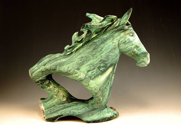 Original Art Nouveau Horse Sculpture by Daniel Slack