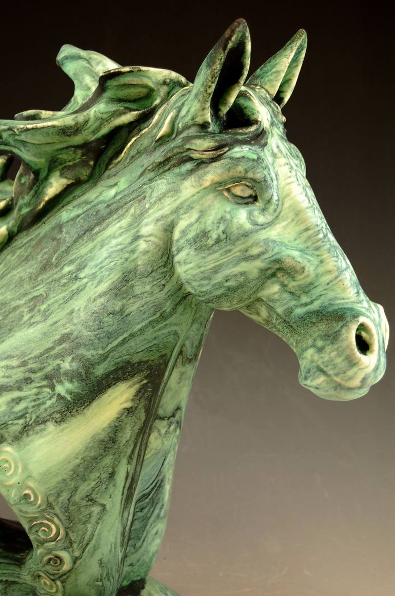 Original Art Nouveau Horse Sculpture by Daniel Slack
