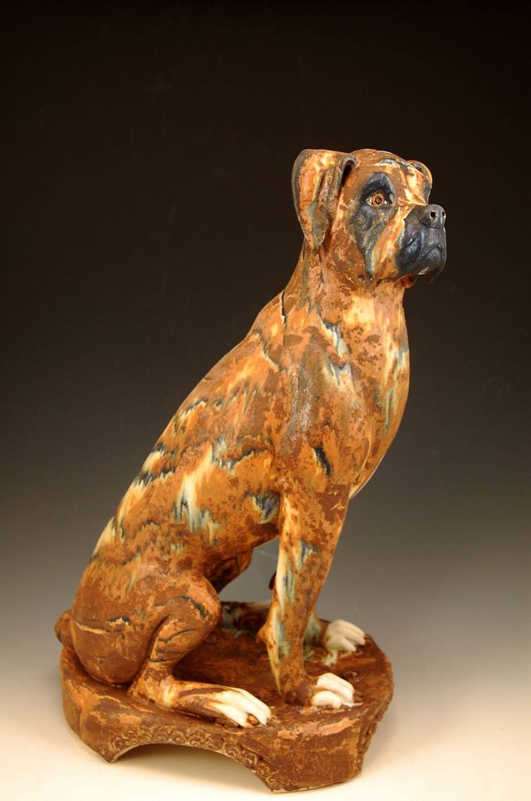 Original Figurative Dogs Sculpture by Daniel Slack