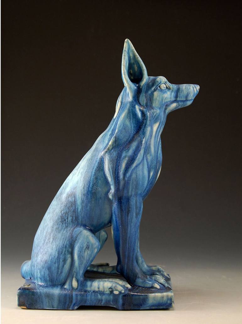 Original Art Deco Dogs Sculpture by Daniel Slack