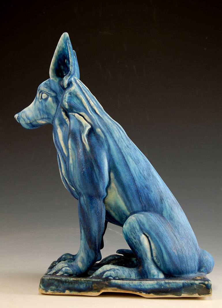 Original Art Deco Dogs Sculpture by Daniel Slack