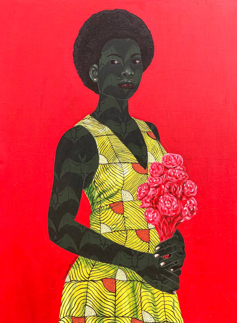 Original Abstract Expressionism Love Painting by Oluwafemi Afolabi