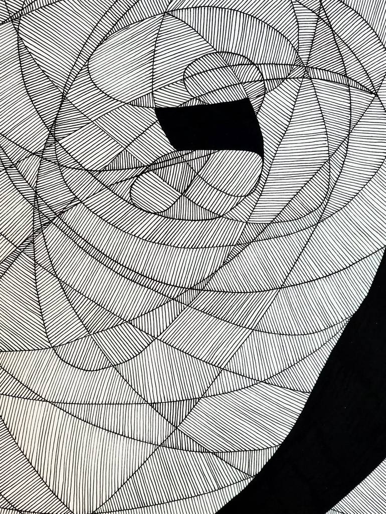 Original Black & White Abstract Drawing by Nicole Farago