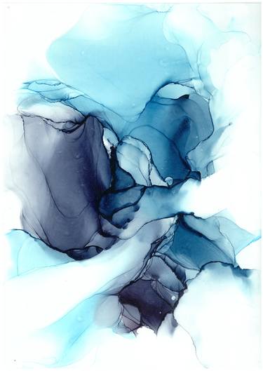 Icy waters abstract alcohol ink painting thumb