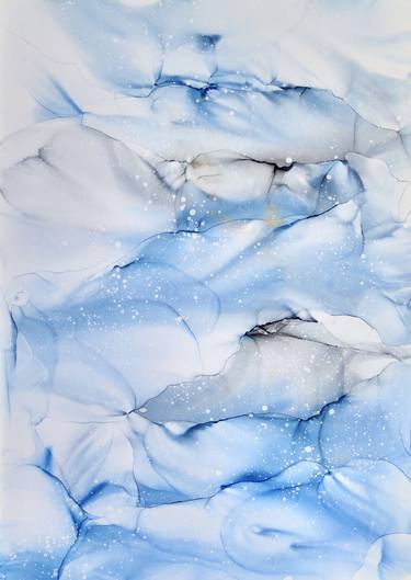 Ethereal Waters abstract original alcohol ink painting thumb