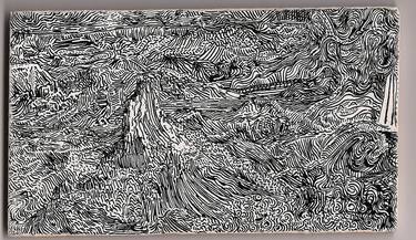 Original Abstract Landscape Drawing by Dan Schofield