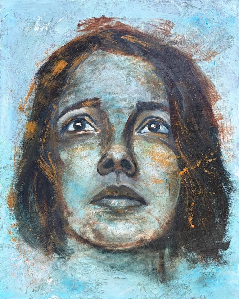 Original People Painting by Lucia Tuzinska | Portraiture Art on Canvas | How Many Sorrows (Do You Try to Hide)