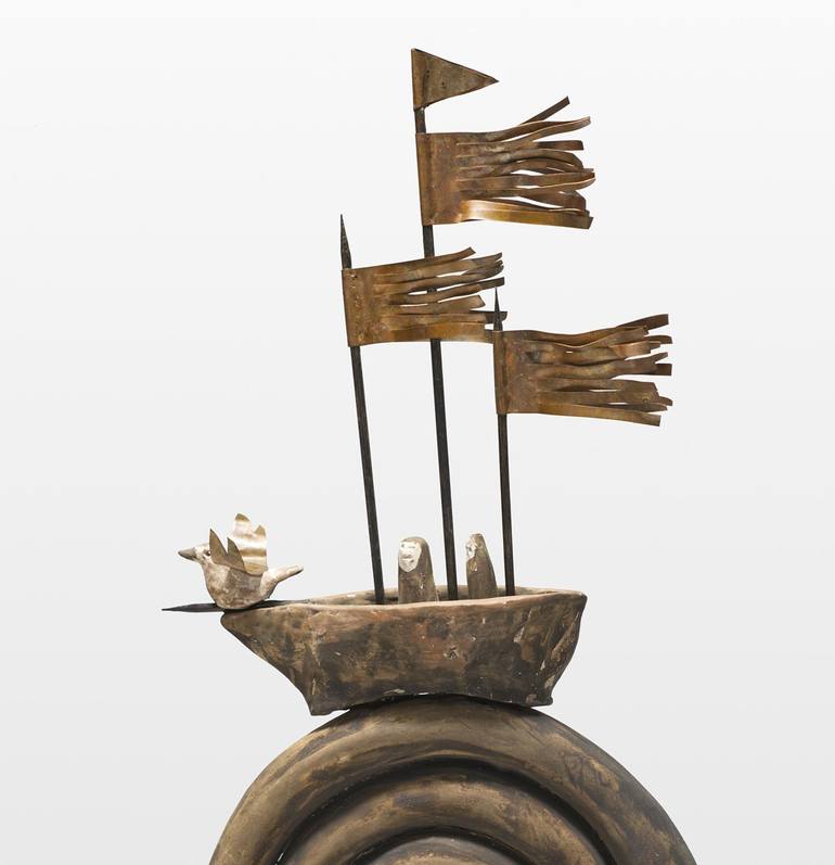 Original Dada Boat Sculpture by Jacqueline Schreier