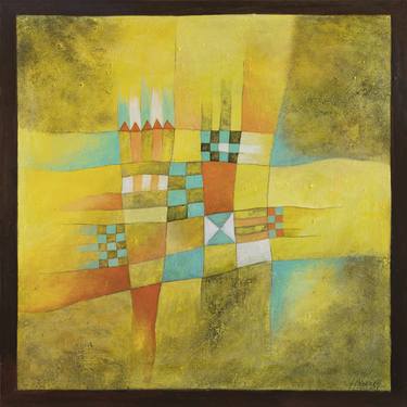 Original Abstract Geometric Paintings by Jacqueline Schreier