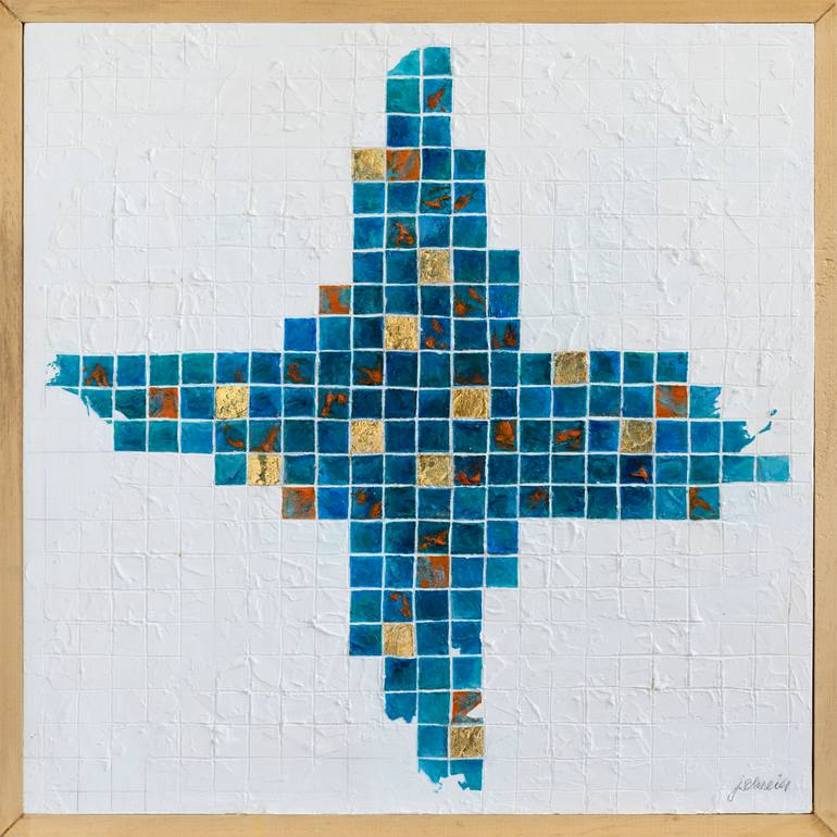 Original Abstract Geometric Painting by Jacqueline Schreier