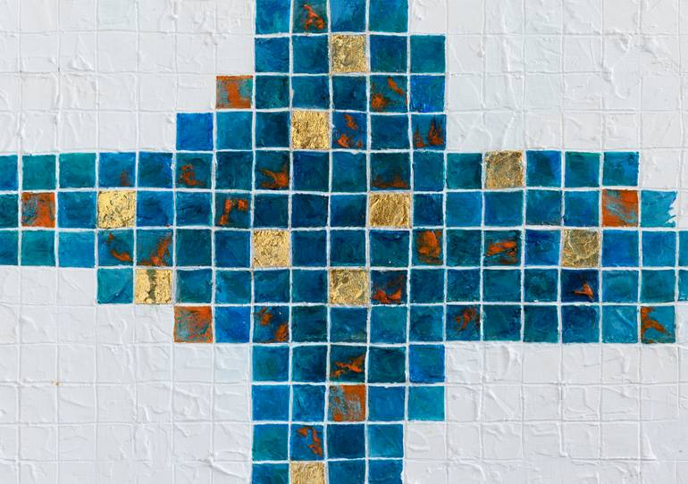 Original Abstract Geometric Painting by Jacqueline Schreier