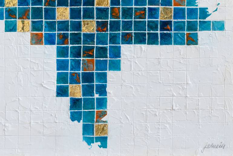 Original Abstract Geometric Painting by Jacqueline Schreier