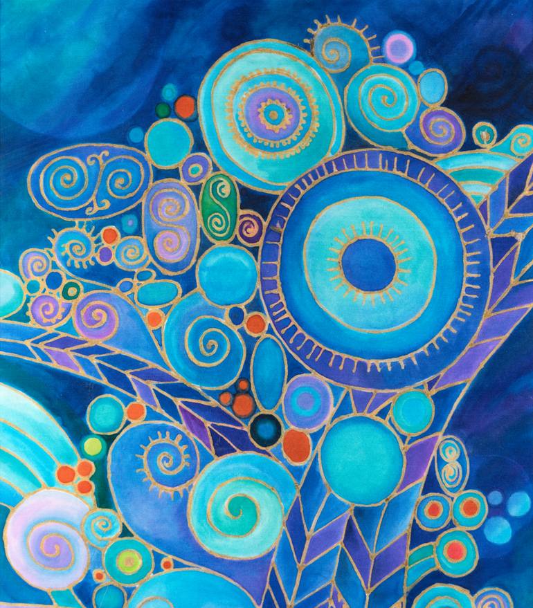 Original Art Deco Abstract Painting by Jacqueline Schreier