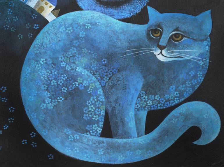 Original Modern Cats Painting by Jacqueline Schreier