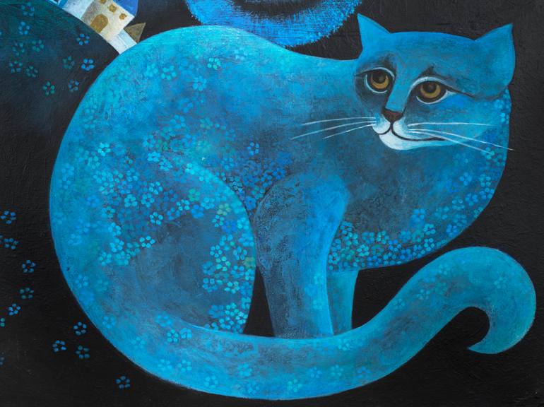 Original Modern Cats Painting by Jacqueline Schreier
