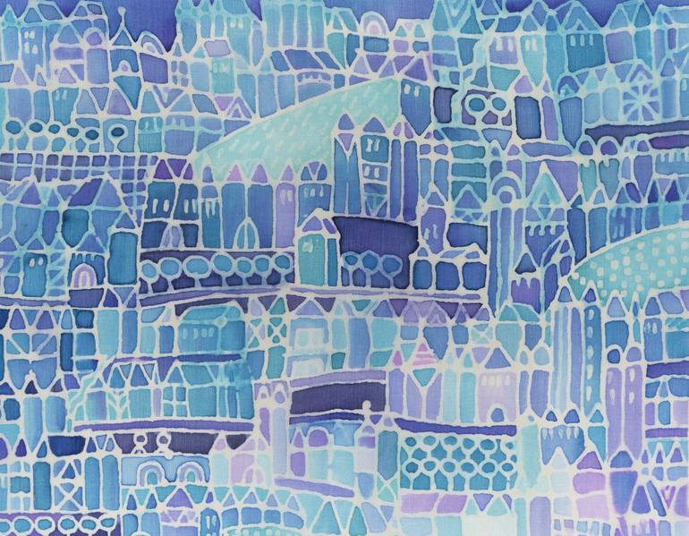 Original Abstract Cities Painting by Jacqueline Schreier