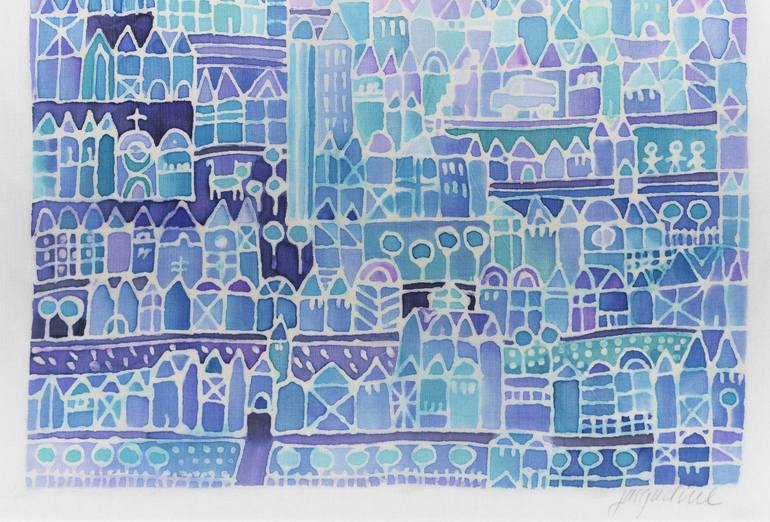 Original Abstract Cities Painting by Jacqueline Schreier