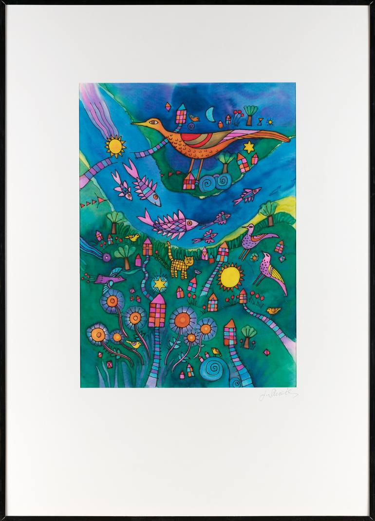 Original Expressionism Animal Painting by Jacqueline Schreier