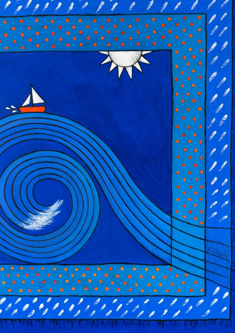 Original Abstract Geometric Painting by Jacqueline Schreier