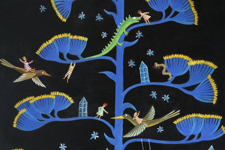 Original Illustration Tree Painting by Jacqueline Schreier