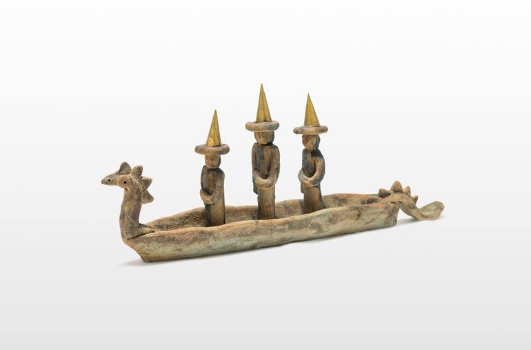Original Dada Boat Sculpture by Jacqueline Schreier