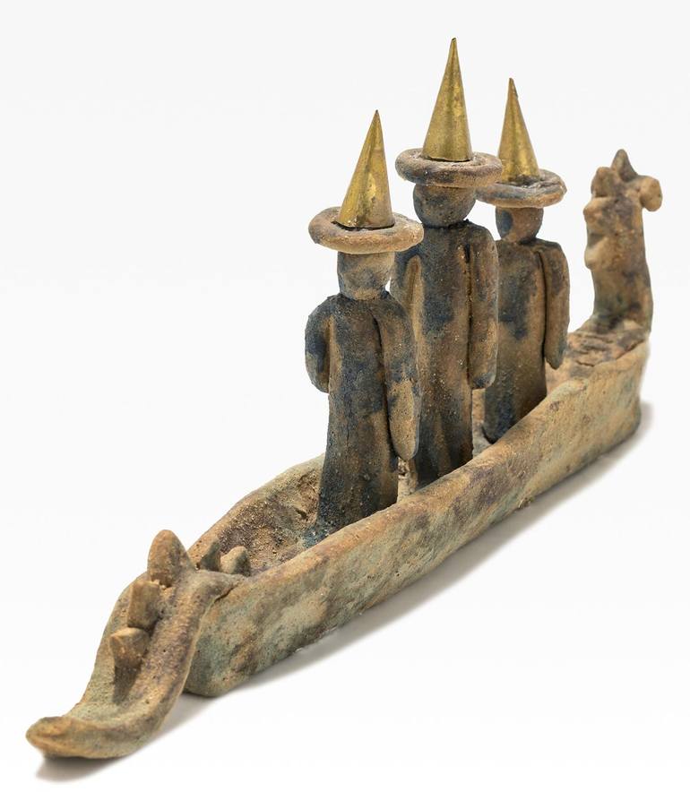 Original Dada Boat Sculpture by Jacqueline Schreier