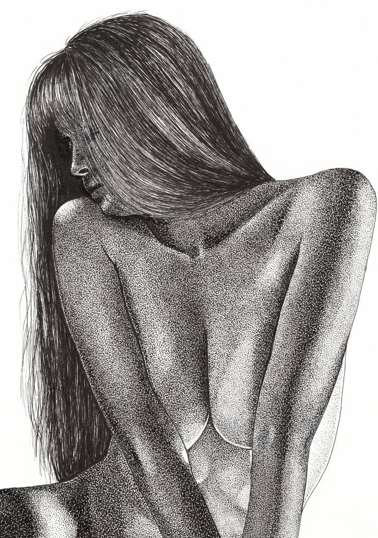 Original Impressionism Body Drawing by Miglena Dyankova