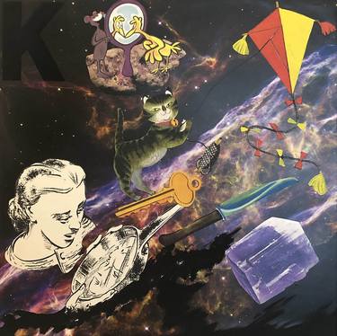 Original Outer Space Collage by Adrienne Mixon