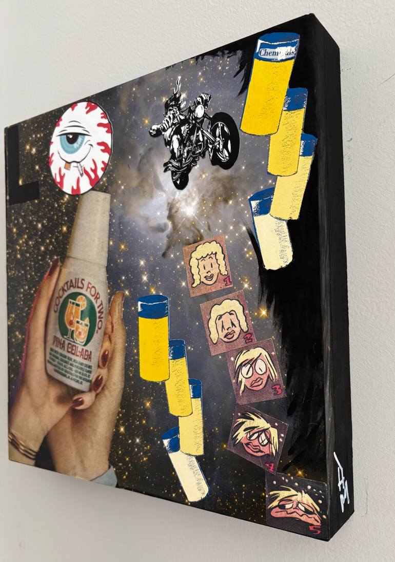 Original Pop Art Outer Space Collage by Adrienne Mixon