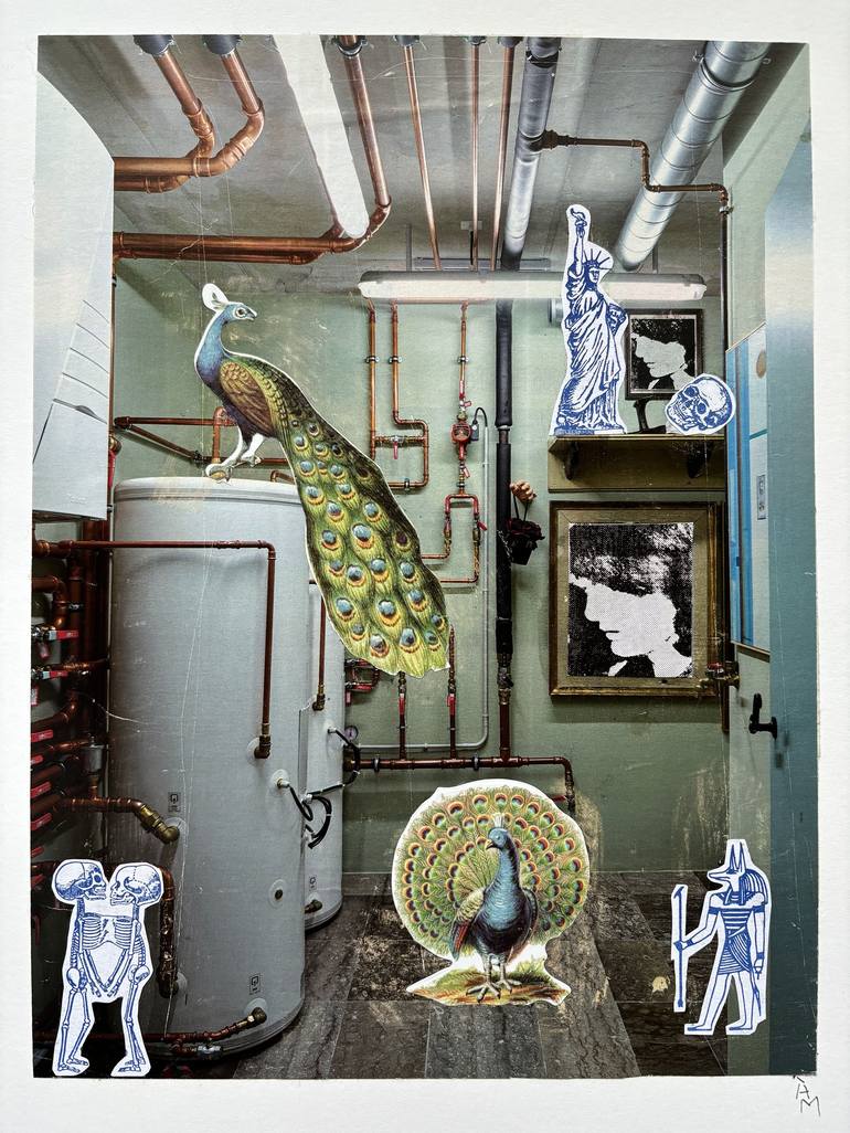 Original Surrealism Home Collage by Adrienne Mixon