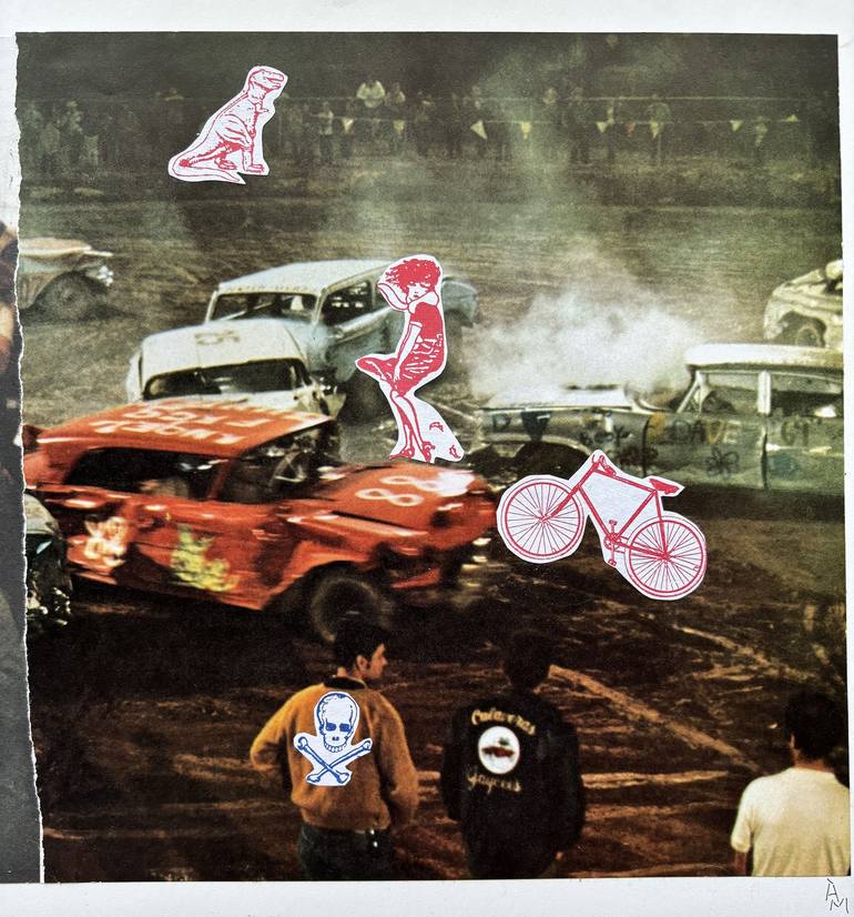 Original Pop Art Car Collage by Adrienne Mixon