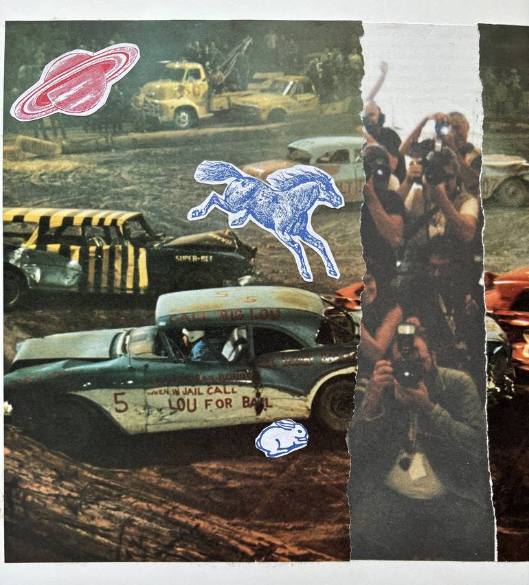 Original Pop Art Car Collage by Adrienne Mixon