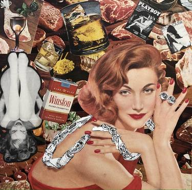Original Pop Art Food & Drink Collage by Adrienne Mixon