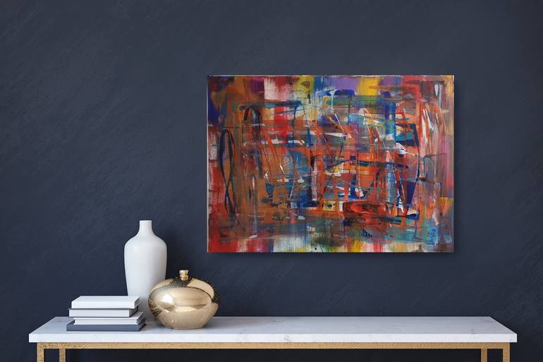 Original Abstract Expressionism Abstract Painting by Ghada A